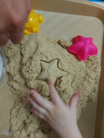 Песок для лепки и моделирования кинетический детский Brauberg Kids, песочный, 1500 г, 3 формочки, ведерко #113, Наталья Г.
