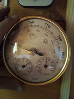 Барометр настенный с термометром и гигрометром THB9392G, золотистый #5, Александр Б.