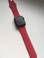 Силиконовый ремешок для умных часов Apple Watch series 1-8 и Эпл Вотч SE 38-40-41 mm / Спортивный ремешок браслет для смарт часов Эппл Вотч (Watch Sport Band), Алый #49, Юлия