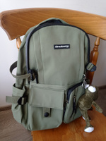Рюкзак школьный для ноутбука, с брелком лягушкой, 16 л, зеленый #6, Мария В.