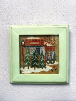 Фоторамка Deramki, дерево, 15х15, цвет салатовый, деревянная рамка для фото, вышивки, иллюстрации #39, Елена П.