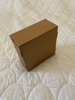 Крафтовая подарочная коробка, праздничная картонная упаковка с наполнителем и атласной лентой, самосборная #58, Надежда