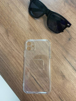 Силиконовый чехол для iPhone 11 c защитой камеры прозрачный / Тонкий защитный чехол накладка на Айфон 11 / Чехол бампер с протекцией от прилипания #104, Вадим Б.