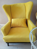 Кресло Вегас мягкое для отдыха дома, на ножках, велюр Maserati Yellow 75х85х90 (ШхГлхВ) #65, Людмила К.