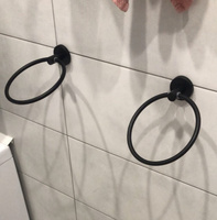 Полотенцедержатель кольцо для ванной комнаты D-Lin, черный #7, Сергей К.