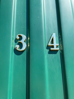 Цифра на входную дверь квартиры, № 4, дверной номер, 55x35 мм, золото, пластик #26, Роза Е.
