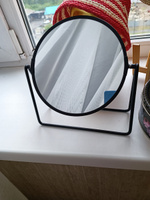 Зеркало настольное косметическое с увеличением для макияжа МТ-201, гримерное для ванной, интерьерное, круглое, двустороннее на подставке, АМИ МЕБЕЛЬ, Беларусь #70, Юлия Б.