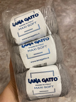 Пряжа Lana Gatto - Maxi Soft (20741 - светло-серый), 90м/50г, 3 шт. (Лана Гатто - Макси Софт/Maxisoft) #115, Анна Е.