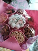 Букет из орехов, цукатов и сладостей "Пробуждающий радость", 500 гр (розовый) #2, Марина А.