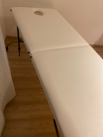 Массажный стол складной 190х70 и регулировкой высоты 65-85 см Белый Fabric-stol #117, К