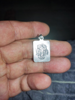 Именная икона-кулон на шею; иконка-подвеска нательная из мельхиора, медальон-образок с покрытием серебром; образ с именем Святой Преподобный Антоний Антон Печерский #31, Антон О.