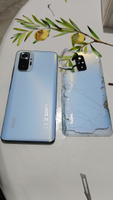 Задняя крышка для Xiaomi Redmi Note 10 Pro синяя с проклейкой и прокладками ("Голубой лёд") #29, Сайдмагомед У.