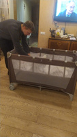 Манеж кровать детский CARRELLO BABY TILLY Rio+, 2 уровня, складной, 125х65 см, коричневый #22, Мария Б.