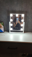 Профессиональное зеркало c подсветкой для макияжа 30х25 см настольное , DC117-7 серия HOLLYWOOD от FENCHILIN #5, Елена С.
