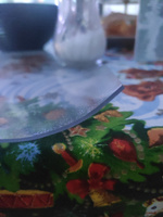 Гибкое стекло на стол KREKERDECOR рифленая пленка на стол, прямоугольник 70/110см, толщина 1,8мм, скатерть силиконовая на стол #86, Korchatova Natasha
