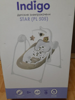 Электрокачели для новорожденных Indigo STAR с пультом управления, мятный #124, Светлана С.