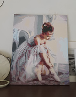 Картина по номерам Hobruk "Девочка балерина", на холсте на подрамнике 40х50, раскраска по номерам, набор для творчества, девушка / люди #2, Лилия М.