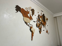 Карта мира настенная из дерева WoodenCountry 160х100 см / интерьерное украшение / декор на стену #67, Владимир Башлаев
