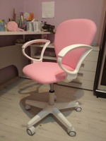 Детское компьютерное кресло CHAIRJET KIDS 105 с подлокотниками, ткань, розовый #6, Ирина К.