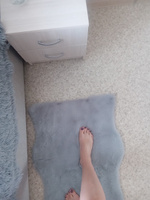 Коврик-шкура серый из искусственного меха 60х90 см / Декоративный пушистый коврик из шкуры В стиле IKEA / В гостиную В спальню как в Икея #42, Наталья Б.
