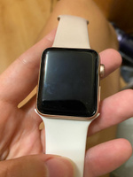 Cиликоновый ремешок для Apple Watch 38 40 41 мм, размер S/M, series 1-8 (для эпл вотч), белый, Bandside #121, Ксения М.