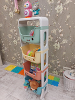 Стеллаж для игрушек пластиковый детский ZoomLife, комод для игрушек с 4 ящиками в детскую комнату на колесах #5, Наталия П.
