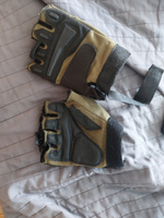 Тактические перчатки спортивные без пальцев военные Хаки XL для занятий на тренажерах для тяжелой и легкой атлетики, для турника и брусьев, воркаута, для фитнеса, для велоспорта и активного отдыха #32, Карина П.