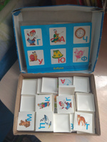 Детское развивающее лото "Азбука", настольная игра для изучения алфавита, 36 пластмассовых фишек с картинками + набор из 6 карточек #4, Олег А.