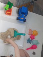 Песок для лепки и моделирования кинетический детский Brauberg Kids, песочный, 1500 г, 3 формочки, ведерко #116, Яна Х.