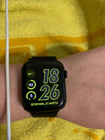 Гидрогелевая защитная пленка (Глянцевая) для Apple Watch Series 7, 8, 9 (45mm) 3шт/бронепленка эпл вотч 7 8 9 45мм #154, Татьяна М.