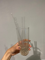 Многоразовые стеклянные эко трубочки ZEERO для коктейлей, напитков с ершиком, прозрачные прямые, 4+1 #21, Анастасия К.