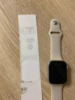 Гидрогелевая защитная пленка (Глянцевая) для Apple Watch Series 7, 8, 9 (45mm) 3шт/бронепленка эпл вотч 7 8 9 45мм #130, Диана Н.