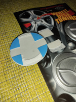 Наклейки на диски пластиковые рельефные 60 мм 4 шт / Стикеры на колпачки дисков Mazda серебристые #3, Алексей М.