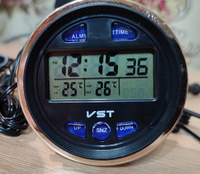 Автомобильные часы VST-7042V / температура - внутри и снаружи/ будильник / вольтметр / LED-подсветка #17, Дмитрий К.