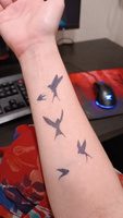 TATTS Временная тату БЕЗ ПЛЕНКИ, "Dark Ласточки" 10*10см (для взрослых и детей) #84, Ольга Г.