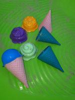 Песочный набор Fancy Baby Мороженое / Формочки детские для лепки из песка / Набор для песочницы с лопаткой #8, Любовь