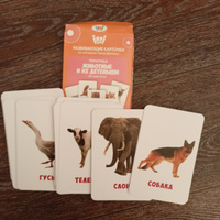Развивающие карточки для малышей "Животные и детеныши" (Обучающие логопедические карточки Домана для детей) 30 шт. #57, Светлана