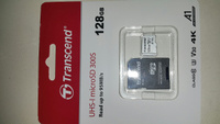 128 Гб Карта памяти Transcend 300S MicroSDXC + SD адаптер (TS128GUSD300S-A), UHS-I, U3 A1 #116, Павел С.