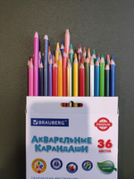 Карандаши цветные акварельные Brauberg Premium Aquarelle, 36 цветов, грифель 4 мм #38, Татьяна