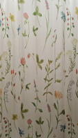 Штора для ванной, занавеска в ванную комнату тканевая "Цветочная ботаника" JoyArty #9, Валентина К.