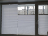 Жалюзи плиссе на окна горизонтальные, шторы Delfa Basic uni, белый, ширина 68 см #35, Кирилл Л.