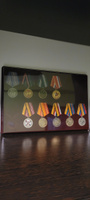 Планшет для хранения медалей диаметром 32мм, футляр для наград, органайзер под знаки отличия, рамка на 12 ячеек #7, Виктория Х.
