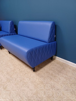 Прямой диван MONOFIX БУНО, экокожа, синий, 110х67х73 см (ШхГхВ) #182, Марина К.