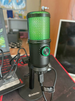 DEFENDER Стрим микрофон для компьютера игровой Glow GMC 400 USB, кабель 1.3 м #51, Елизавета П.