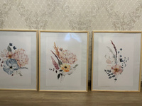 Набор интерьерных постеров "Живописные цветы" 3 штуки, размером 30х42 см в стиле Минимализм (в подарочном тубусе) #2, Анна П.