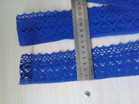 Кружево вязаное, шир 50 мм * уп 2,5 м цвет синий для шитья, рукоделия и творчества #52, Наталья К.