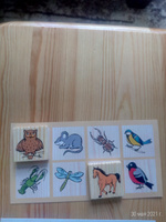 Деревянное лото Томик "Животный мир", развивающая настольная игра для малышей, 6 карточек + 48 фишек #6, Ольга А.