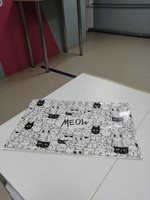 Коврик черно-белый под миски для собак и кошек, коврик пластиковый под лоток для кота #4, Ирина М.