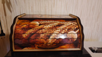 Хлебница деревянная "Ржаное поле", контейнер для хранения хлеба, размер 38,3х28х17,3 см #4, Татьяна Ф.
