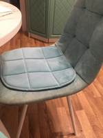 Подушка на стул из микровелюра, бирюзовый, 38x39 см #30, Татьяна С.